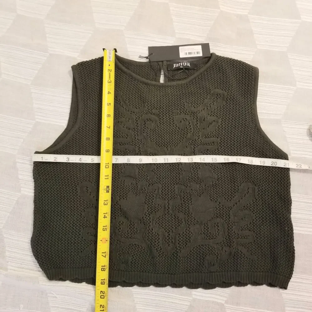 NWT Disturbia Tulip Jacquard Knit Crop Top - Picture 9 of 9